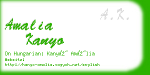 amalia kanyo business card